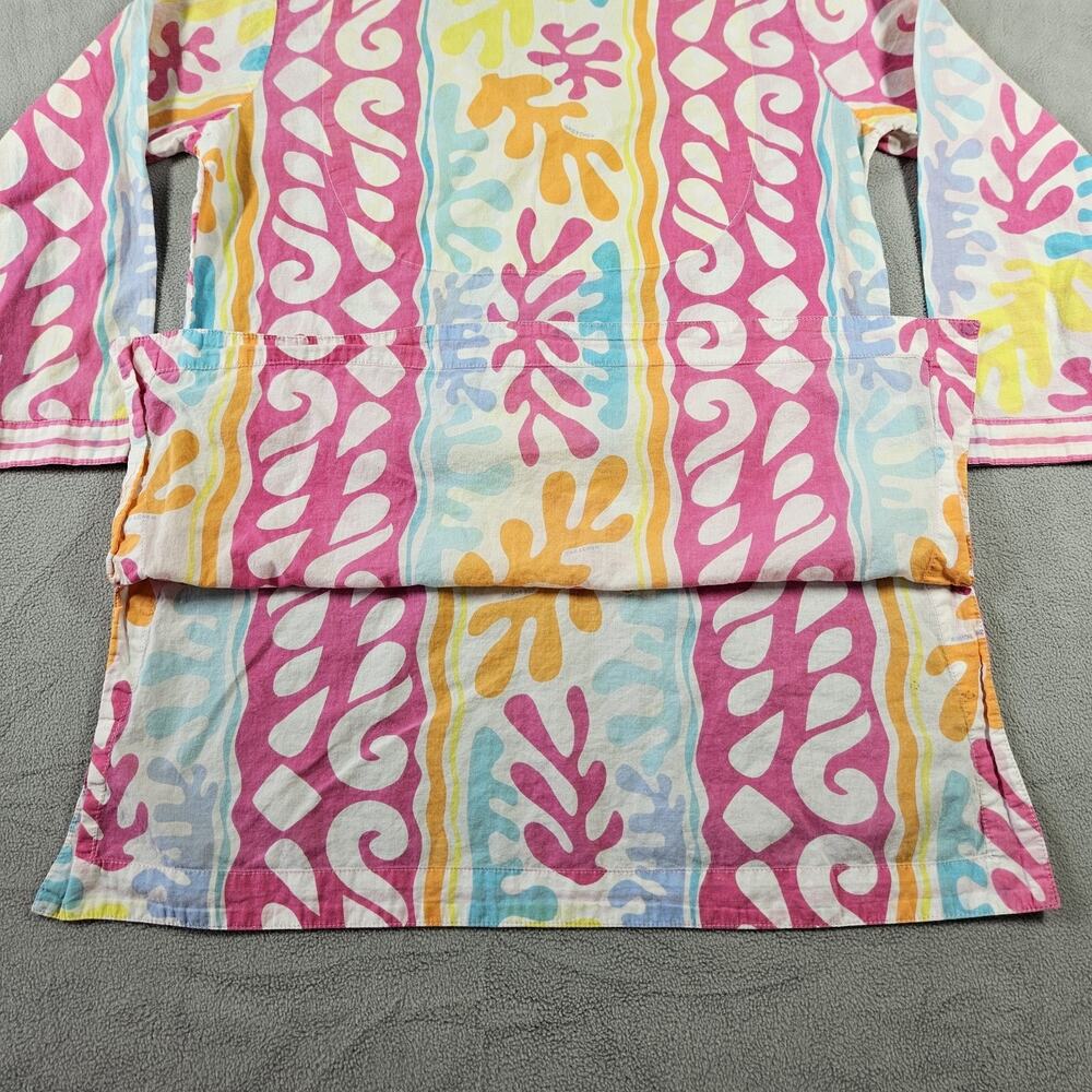 Gretchen Scott Designs Top Womens Size S Pink Orange Ocean Waves Cotton Tunic - Picture 9 of 11